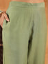 Sage Green Silk Blend Embroidered Straight Kurta Set